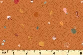 LAST BOLT! Lewis & Irene Snuggle Season Fabric Collection Little Pumpkins on Pumpkin Premium 100% Cotton Quilt Shop Quality Fabrics