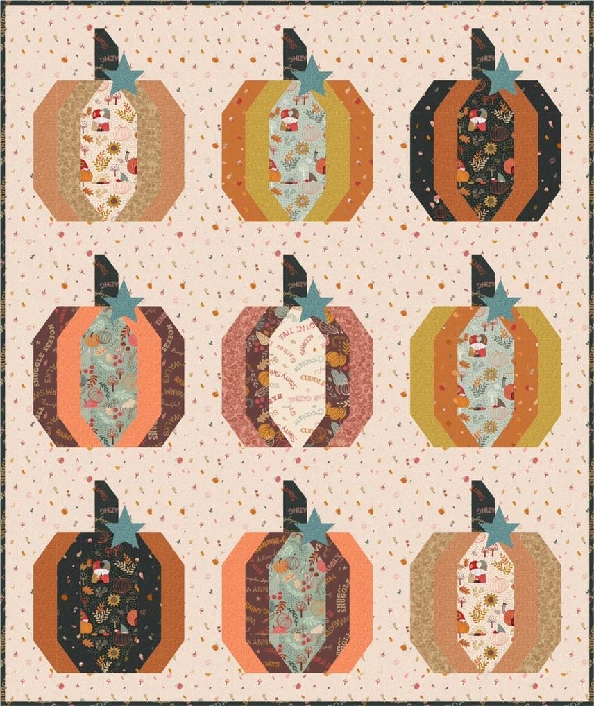 Cotton Street Commons The Pumpkin Patch Quilt Pattern Finished Size 62"x74"