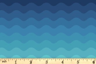 Lewis & Irene Moontide Fabric Collection Digital Print Ombre Waves on Green Premium 100% Cotton Quilt Shop Quality Fabrics