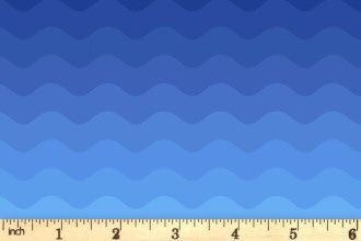 Lewis & Irene Moontide Fabric Collection Digital Print Ombre Waves on Blue Premium 100% Cotton Quilt Shop Quality Fabrics