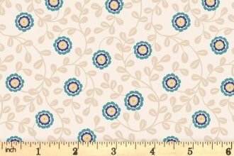 Lewis & Irene Little Matryoshka Fabric Collection Matryoshka Floral on Cream Premium 100% Cotton Quilt Shop Quality Fabrics