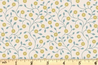 Lewis & Irene Wintertide Fabric Collection Metallic Gold Flowers on Cream Premium 100% Cotton Quilt Shop Quality Fabrics