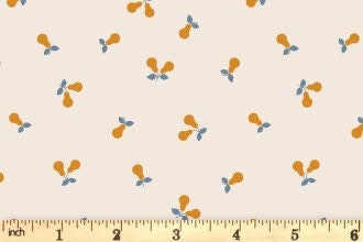 Lewis & Irene Wintertide Fabric Collection Metallic Gold Pears on Cream Premium 100% Cotton Quilt Shop Quality Fabrics