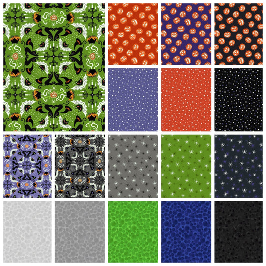 GLOWING FABRICS!! Lewis & Irene Haunted House Fabric Collection 8.5YD Bundle (No Repeats) Premium 100% Cotton Fabrics