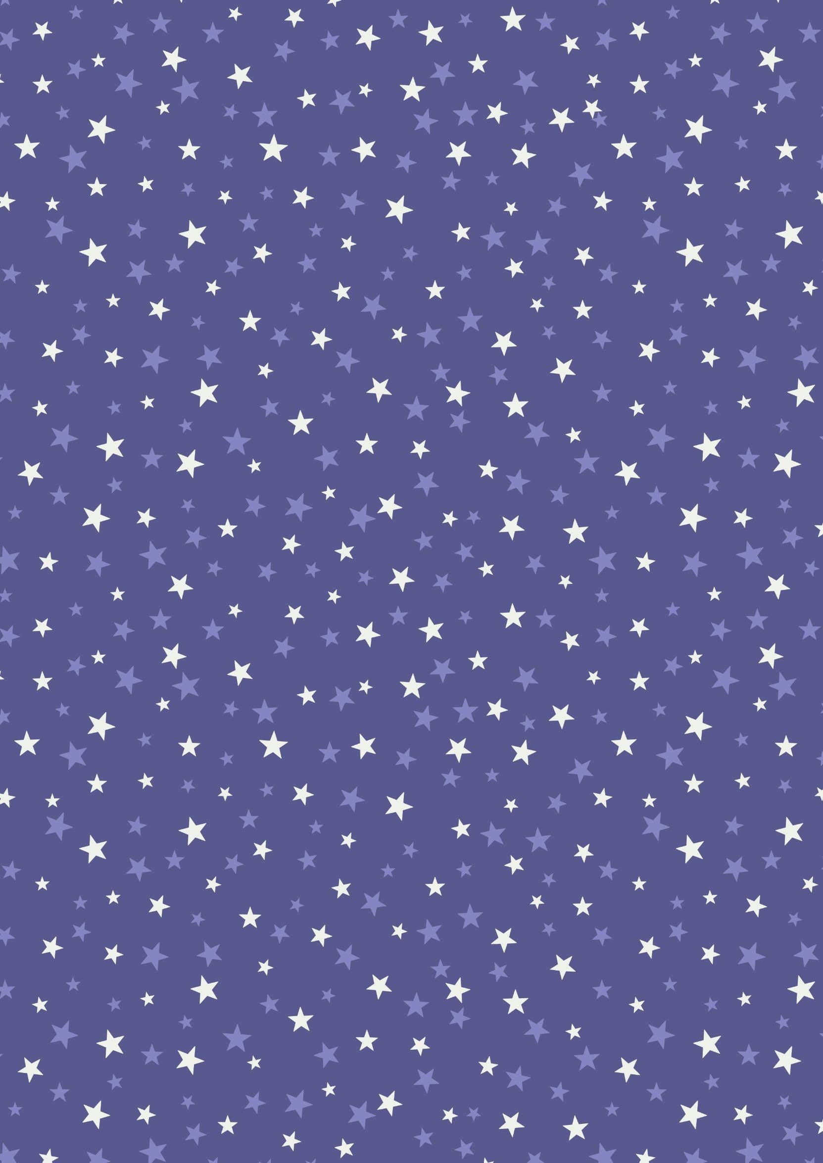 LAST BOLT! Glowing Fabrics Lewis & Irene Haunted House Fabric Collection Glowing Stars on Spooky Blue Premium 100% Cotton Fabrics