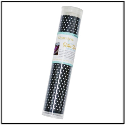 RETIRED!! Kimberbell Kimberbellishments 19.5”x7.5” Polka Dot Appliqué Glitter Sheet - Black