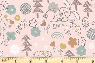 Lewis & Irene Bella Bunny and Bear Fabric Collection Bella and Bear on Pink Premium 100% Cotton Quilt Shop Quality Fabrics