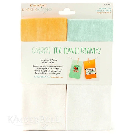 Kimberbell Kimberbellishments Ombre Tea Towel Blanks Tangerine & Aqua