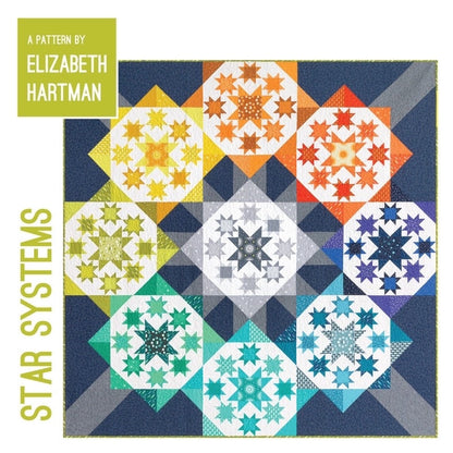 Elizabeth Hartman Star Systems Pattern Finished Size: 80"x80"