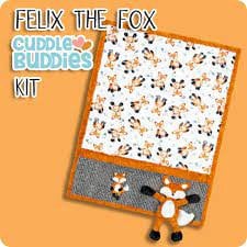 Shannon Fabrics Kimberbell Cuddle Buddies Felix The Fox Cuddle Minky Kit Finished Size: Blanket 43"x29" and Felix The Fox 12"