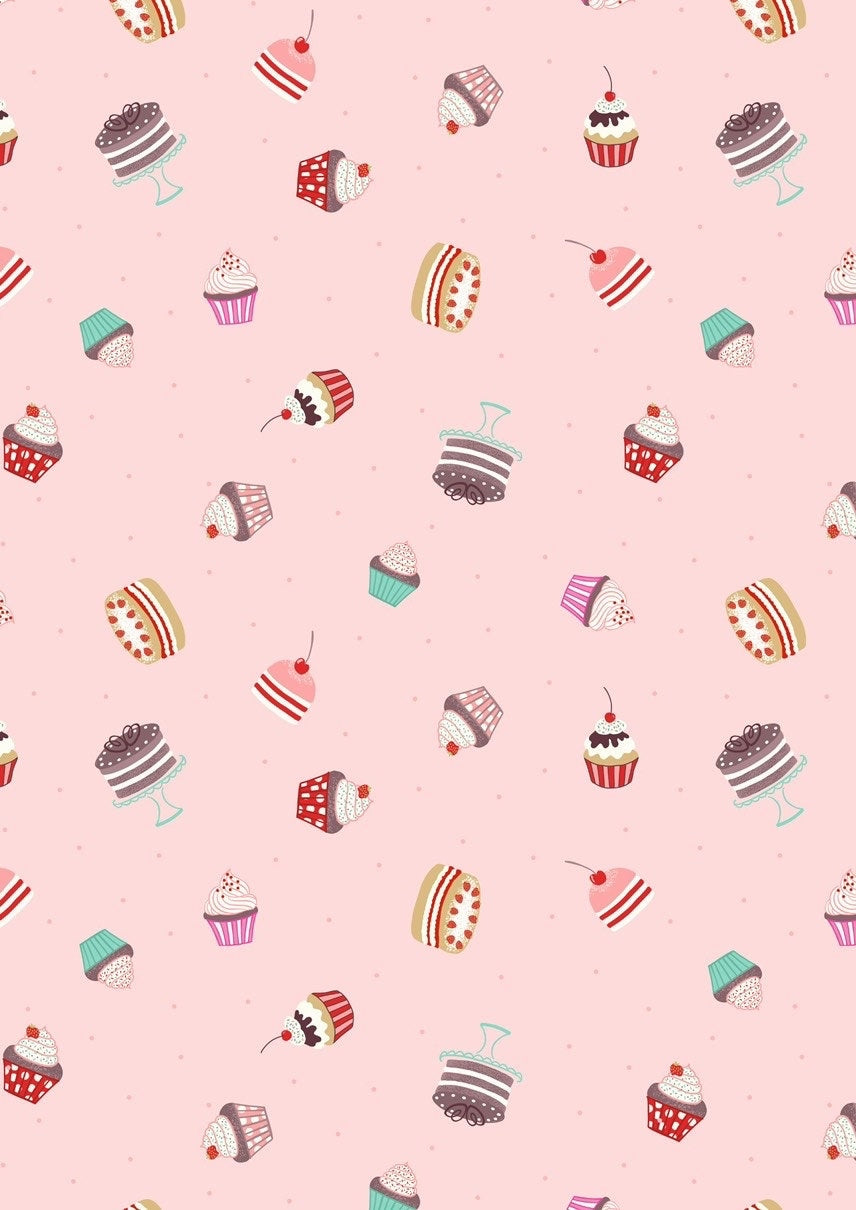 Lewis & Irene Small Things Sweet Fabric Collection Cakes on Light Pink Premium 100% Cotton Quilt Shop Quality Fabrics