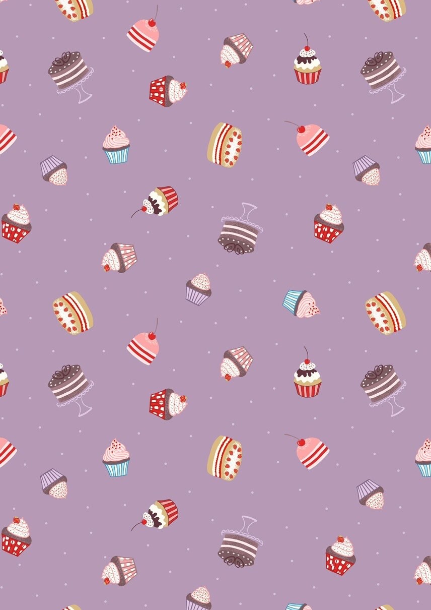 Lewis & Irene Small Things Sweet Fabric Collection Cakes on Warm Thistle Premium 100% Cotton Quilt Shop Quality Fabrics