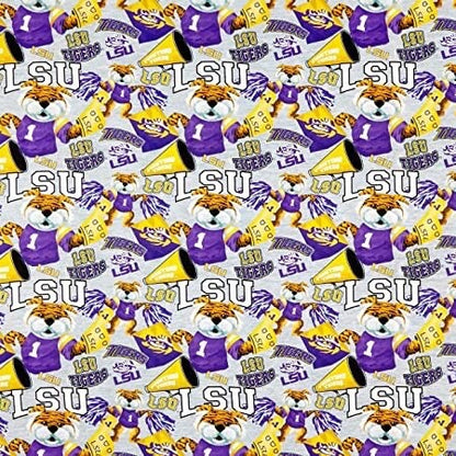 LSU Tigers (Louisiana State University) LSU Tigers Cheerleader Fabric by Sykel QSQ100% Cotton