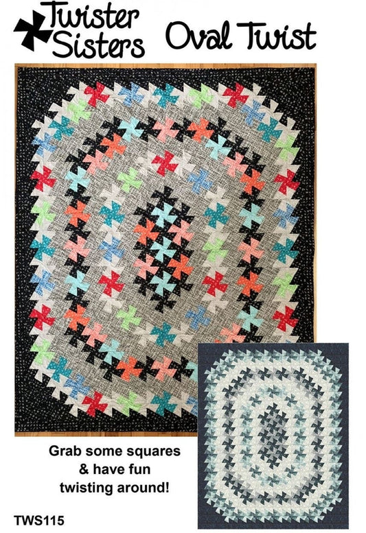 Twister Sisters Oval Twist Quilt Pattern (3 Size Variations Per Pattern)