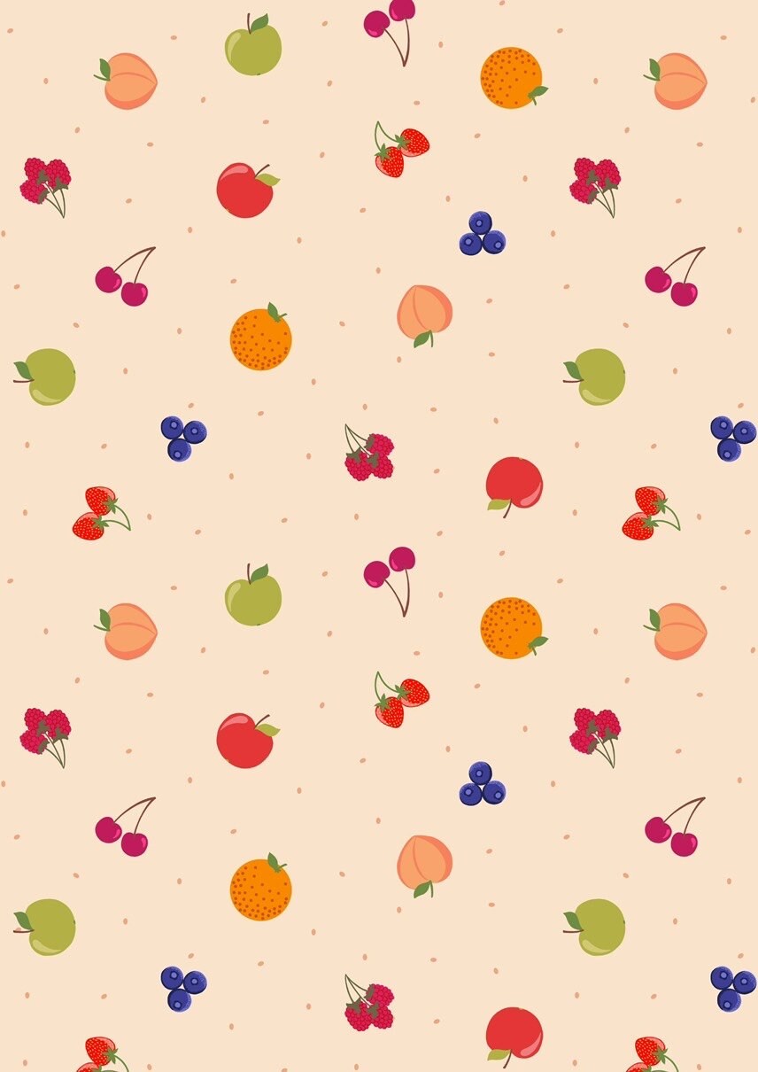 Lewis & Irene Small Things Sweet Fabric Collection Fruit on Dark Cream Premium 100% Cotton Quilt Shop Quality Fabrics