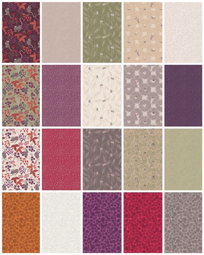 LAST BOLT! Lewis & Irene Autumn Fields Reloved Fabric Collection Purple Berries Premium 100% Cotton Quilt Shop Quality Fabrics