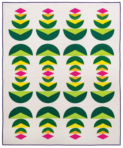 Quiltachusetts Palm Fronds Quilt Pattern Finished Size: 58.5"x72"