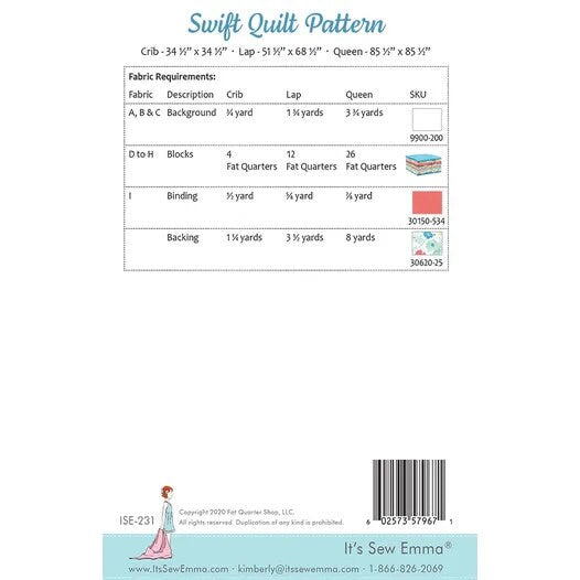 It’s Sew Emma Swift Quilt Pattern (3 Size Variations Per Pattern)