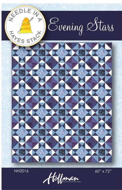 Evening Stars by Needle in a Hayes Stack Quilt Pattern Finished Size: 60"x72"