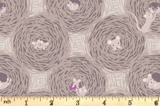 LAST BOLT! Lewis & Irene Autumn Fields Reloved Fabric Collection Harvest Nests on Grey Premium 100% Cotton Quilt Shop Quality Fabrics