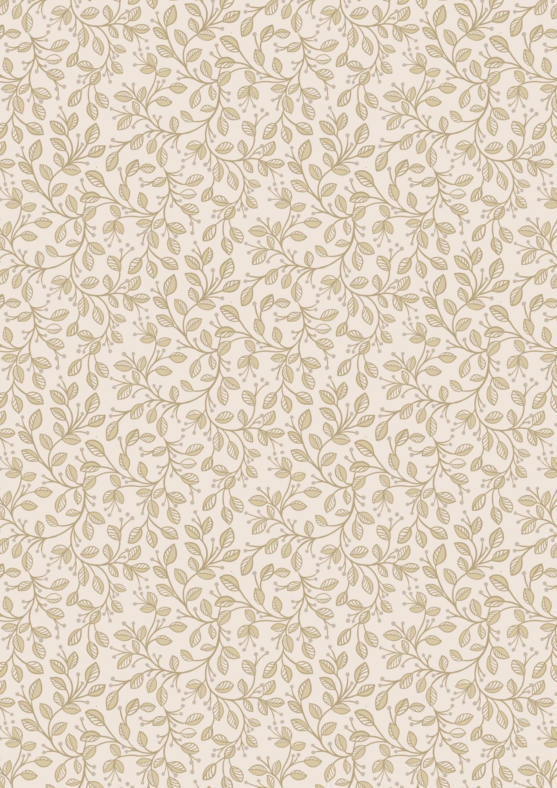 LAST BOLT! Lewis & Irene Honey Bee Fabric Collection Leaves on Dark Cream Premium 100% Cotton Quilt Shop Quality Fabrics