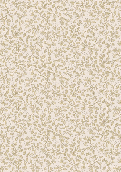 LAST BOLT! Lewis & Irene Honey Bee Fabric Collection Leaves on Dark Cream Premium 100% Cotton Quilt Shop Quality Fabrics