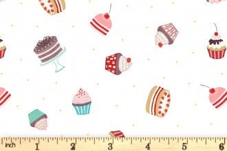 Lewis & Irene Small Things Sweet Fabric Collection Cakes on Cream Premium 100% Cotton Quilt Shop Quality Fabrics