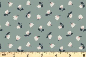 Lewis & Irene Folk Floral Fabric Collection Little Flowers on Iced Sage Premium 100% Cotton Quilt Shop Quality Fabrics