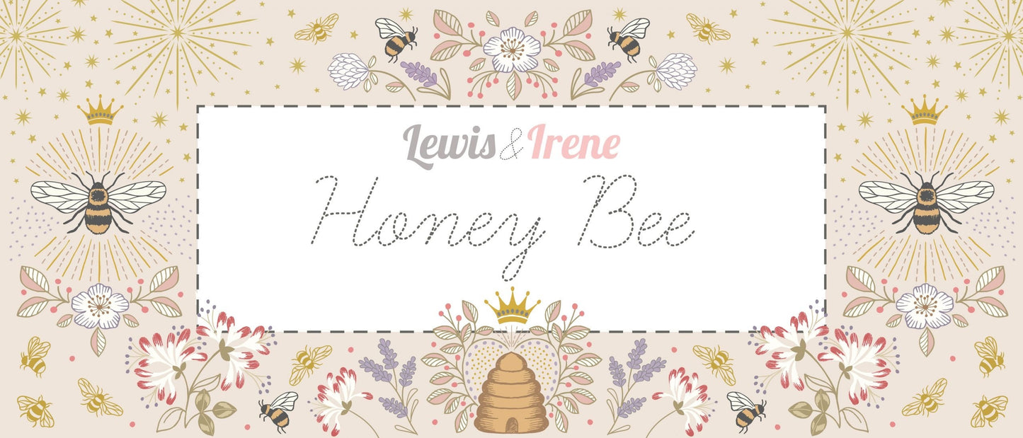 LAST RESTOCK! Lewis & Irene Honey Bee Fabric Collection Digital Print One Yard Apron Panel Premium 100% Cotton Quilt Shop Quality Fabrics