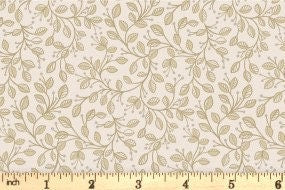 LAST BOLT! Lewis & Irene Honey Bee Fabric Collection Leaves on Dark Cream Premium 100% Cotton Quilt Shop Quality Fabrics