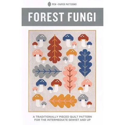 Pen + Paper Patterns Forest Fungi Quilt Pattern - 2 Size Variations Per Pattern (Optional Fineline Glue Tip Applicators)