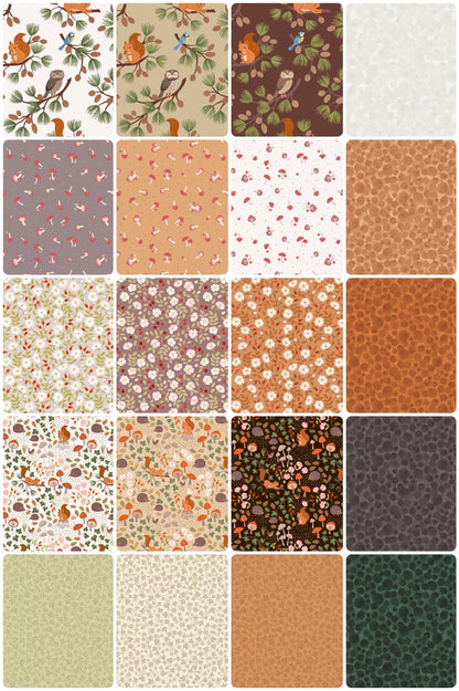 Lewis & Irene Evergreen Fabric Collection Ivy on Cream Premium 100% Cotton Quilt Shop Quality Fabrics