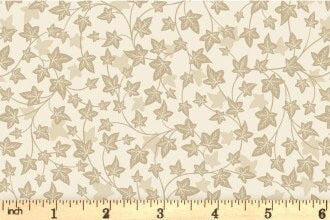 Lewis & Irene Evergreen Fabric Collection Ivy on Cream Premium 100% Cotton Quilt Shop Quality Fabrics