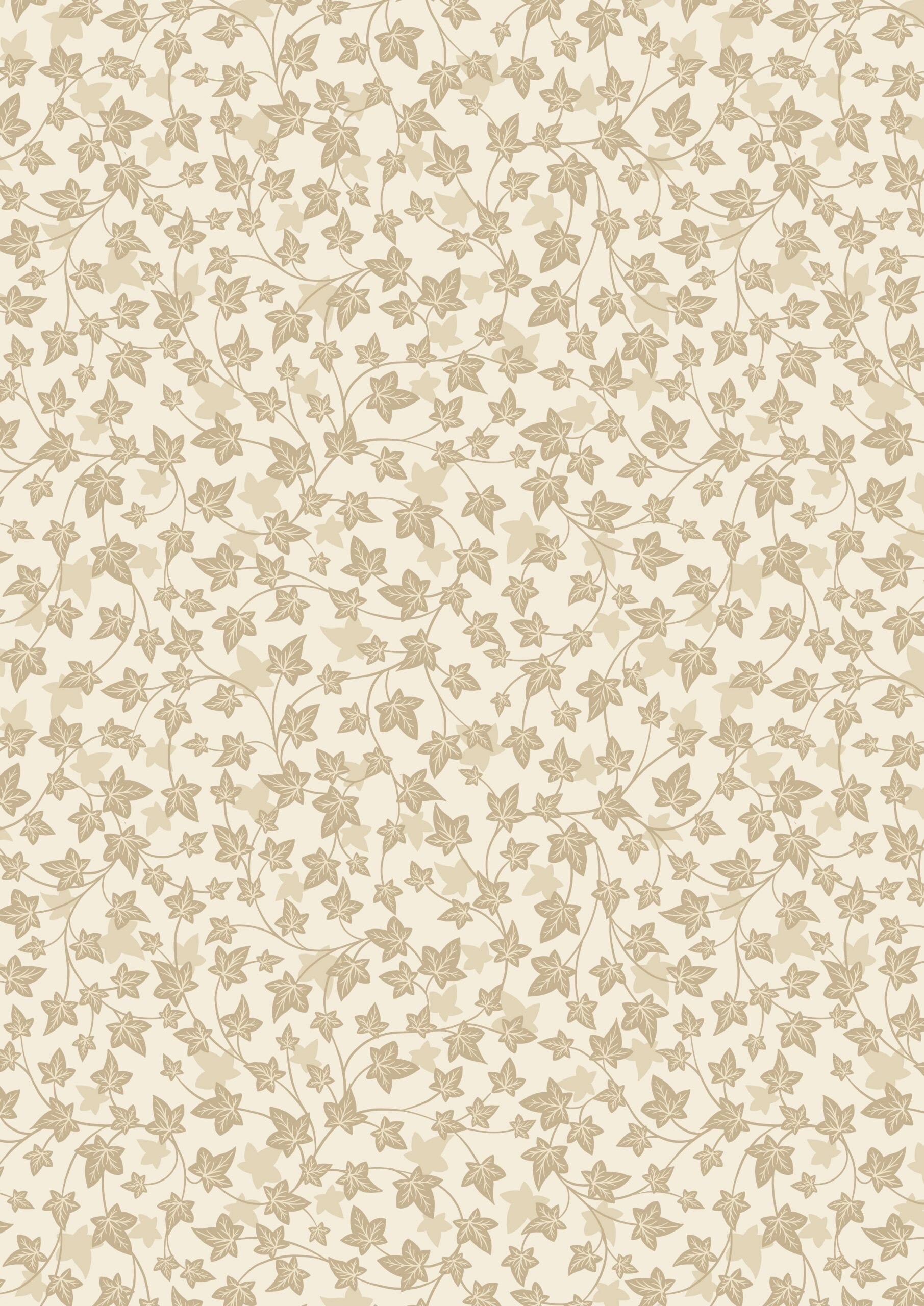 Lewis & Irene Evergreen Fabric Collection Ivy on Cream Premium 100% Cotton Quilt Shop Quality Fabrics