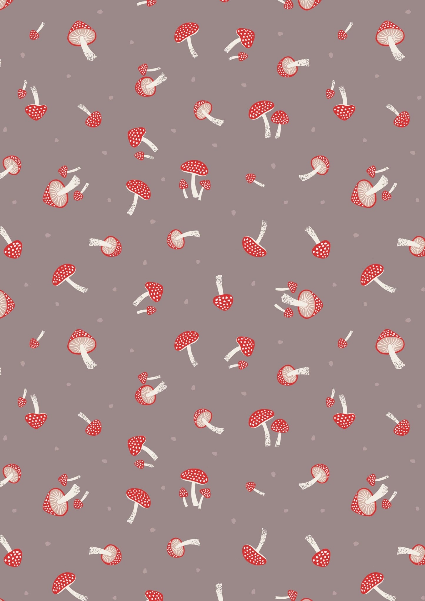 LAST BOLT! Lewis & Irene Evergreen Fabric Collection Mushrooms on Warm Grey Premium 100% Cotton Quilt Shop Quality Fabrics