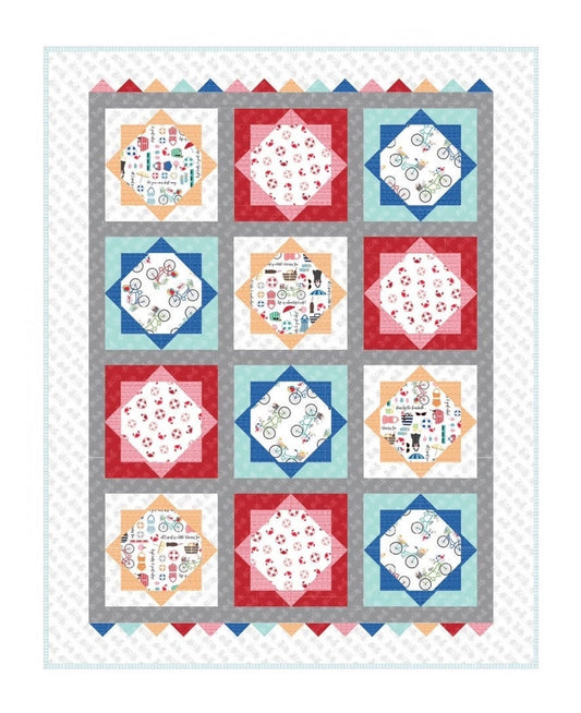 LAST ONE!! Kimberbell Maywood Studio Beach Blanket Quilt Kit Featuring Kimberbell Vintage Boardwalk Designs Finished Size: 60"x75"