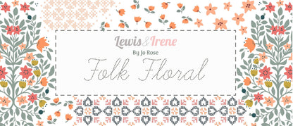 Lewis & Irene Folk Floral Fabric Collection Folk Floral Damask on Cream Premium 100% Cotton Quilt Shop Quality Fabrics