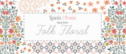 Lewis & Irene Folk Floral Fabric Collection Cross Stitch Hearts on Navy Blue Premium 100% Cotton Quilt Shop Quality Fabrics