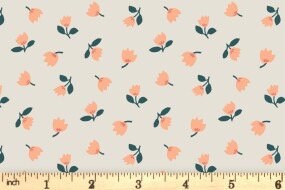 Lewis & Irene Folk Floral Fabric Collection Little Flowers on Cream Premium 100% Cotton Quilt Shop Quality Fabrics