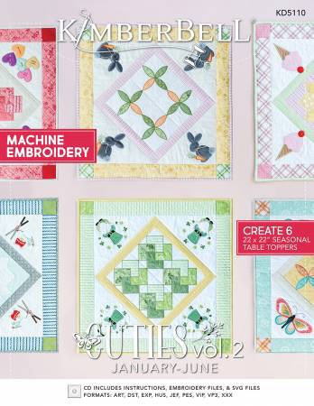 Kimberbell Cuties Table Toppers Vol 2 Collection (January - June) - Optional Fabric/Embellishment Kits Available