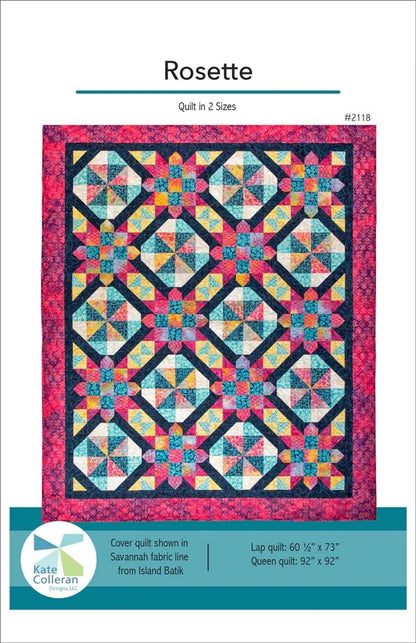 Kate Colleran Designs Rosette Quilt Pattern (2 Size Variations Per Pattern)