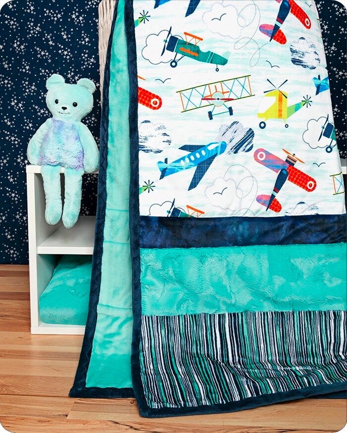 Shannon Fabrics Picture Perfect Flight Plan Cuddle Minky Kit Finished Size: 38"x58"