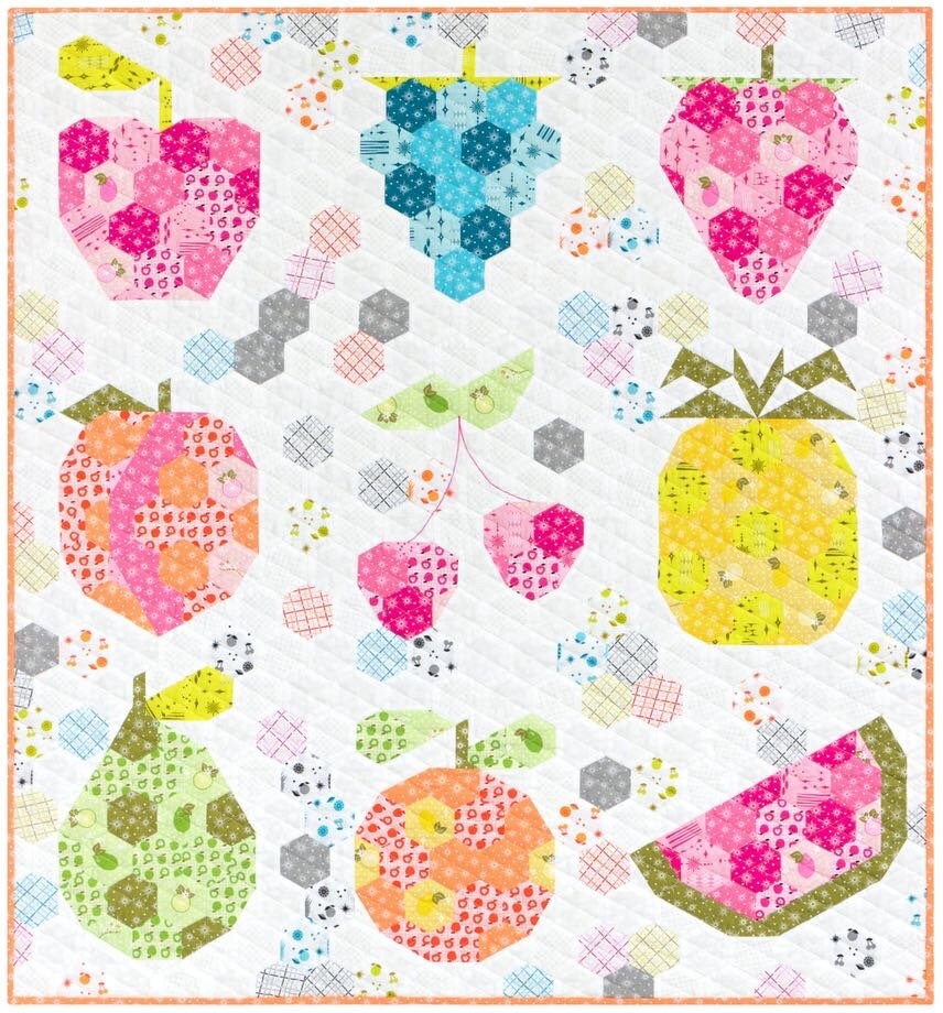 Violet Craft EPP The Fruit Basket Quilt Pattern (2 Size Variations Per Pattern)