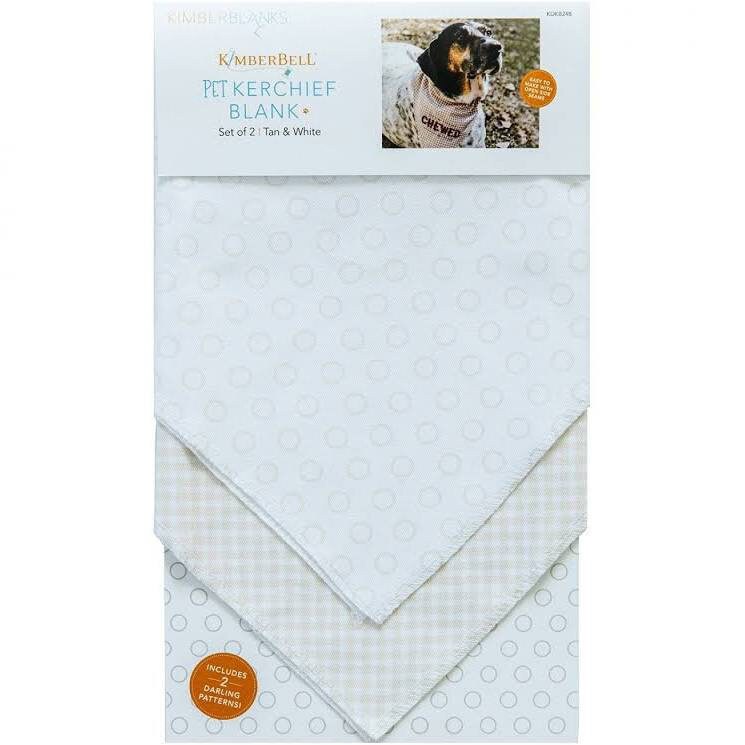 RETIRED!! Kimberbell Pet Kerchief Blanks 2 Piece Set (Tan & White)