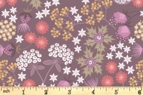 LAST BOLT! Lewis & Irene Puffin Bay Fabric Collection Sea Holly Floral on Dark Heather Premium 100% Cotton Quilt Shop Quality Fabrics