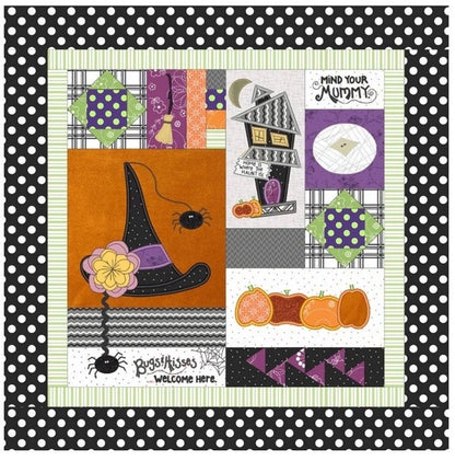 Kimberbell Home Is Where The Haunt Is Pillow Fabric & Embellishment Kit (Optional Pillow Insert Sold Separately)