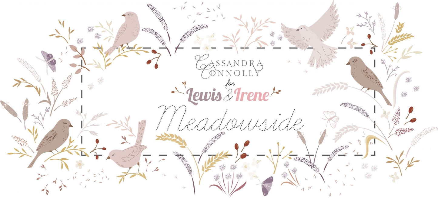 LAST BOLT!! Lewis & Irene Meadowside Fabric Collection Seeds of Solitude on Antique Gold Premium 100% Cotton Quilt Shop Quality Fabrics