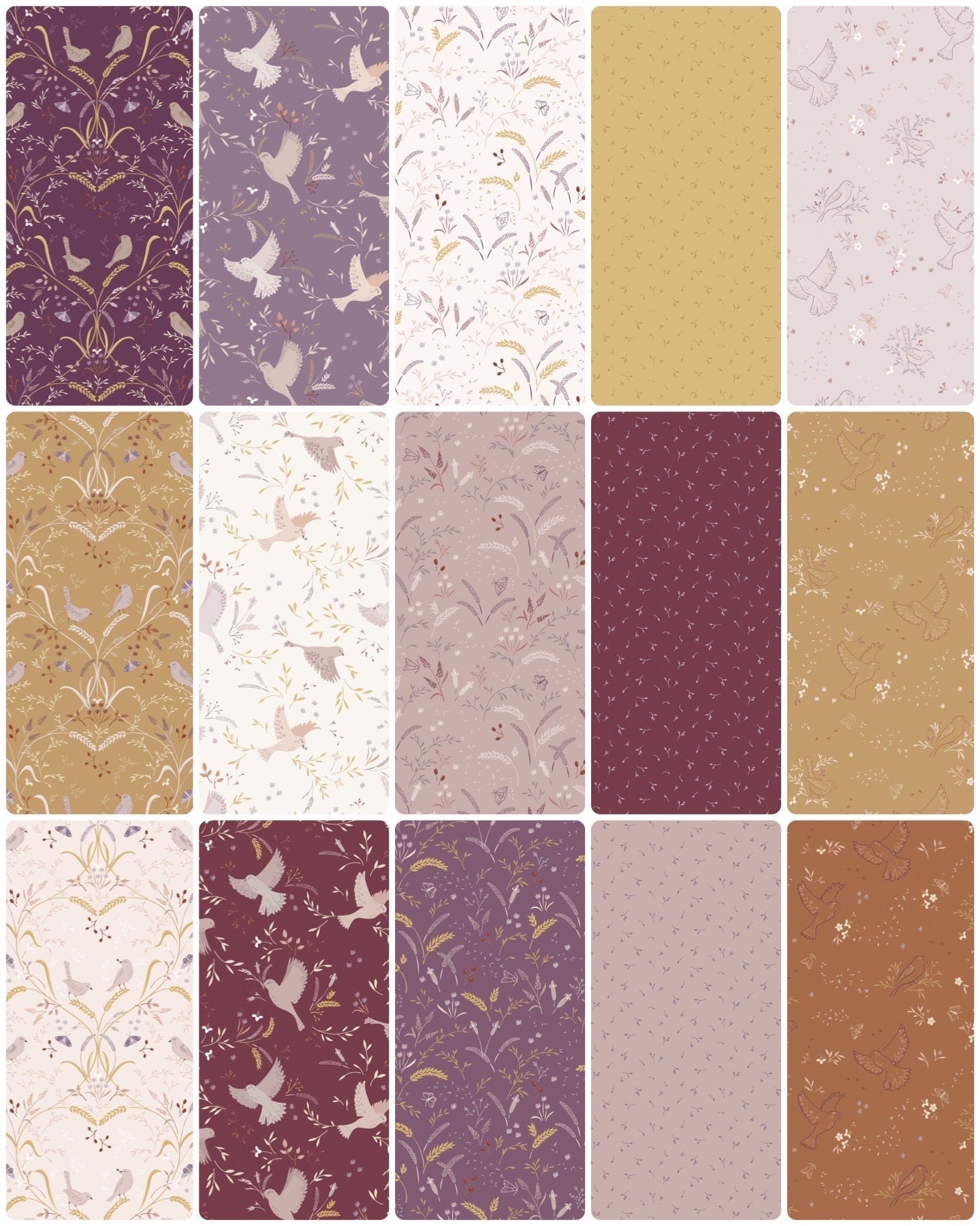 Lewis & Irene Meadowside Fabric Collection Meadow Call on Wine Premium 100% Cotton Quilt Shop Quality Fabrics