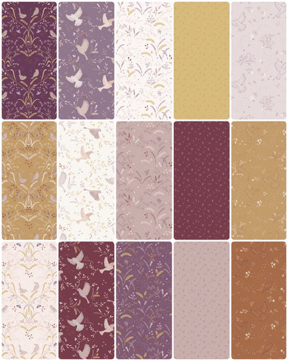 Lewis & Irene Meadowside Fabric Collection Meadow Call on Wine Premium 100% Cotton Quilt Shop Quality Fabrics