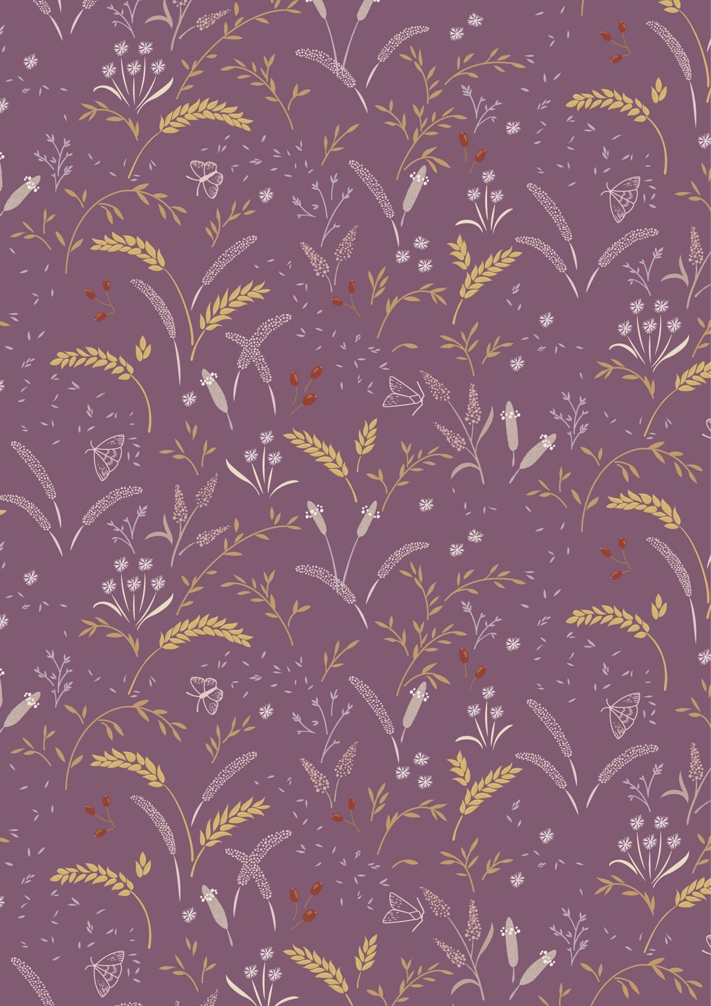 Lewis & Irene Meadowside Fabric Collection Grassfield Gathering on Mauve Taupe Premium 100% Cotton Quilt Shop Quality Fabrics